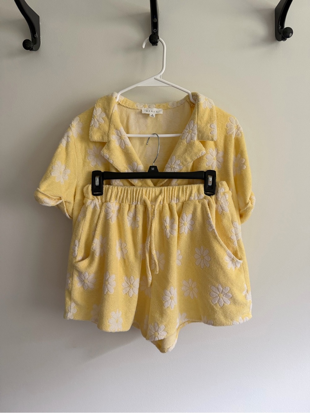 Mable Yellow Daisy Terry Knit Short Set